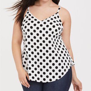 Torrid White & Black Polka Dot Stretch Cami